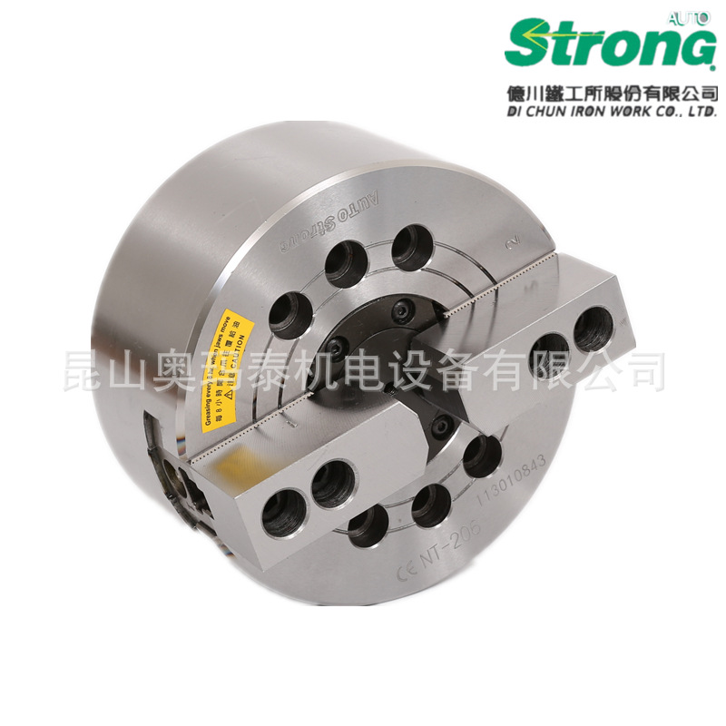 台湾亿川  5寸6寸两爪中空液压卡盘  NT-208A6二爪车床油压夹头