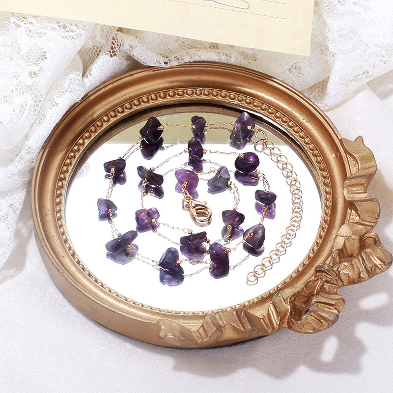 Geometric Pattern Fashion Geometric Alloy Plating Crystal Necklace