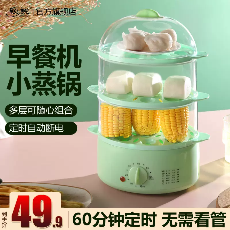 小型多功能家用定时电蒸锅迷你蒸汽锅定时多层双层三层批发插电