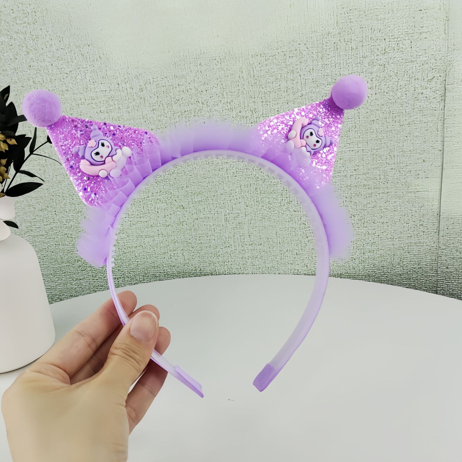 Kulomi niños bandas de cabello niñas lindas caricaturas coronas bandas de cabello princesa foto show tarjetas de cabello niñas adornamientos de cabello