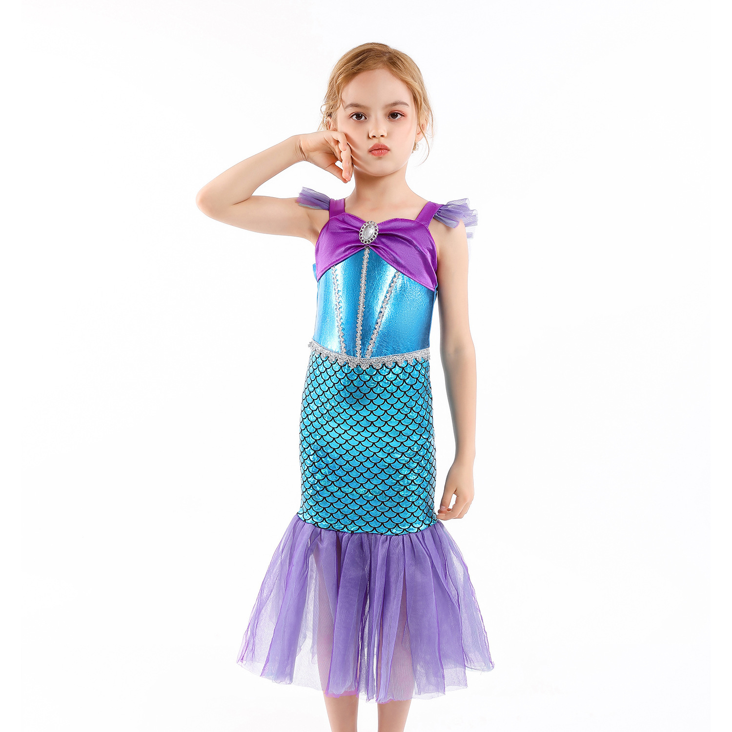 Mermaid Princess Dress Children's Clothes Girls Spring and Summer New Baby Dress Mermaid Tail Prom Dress