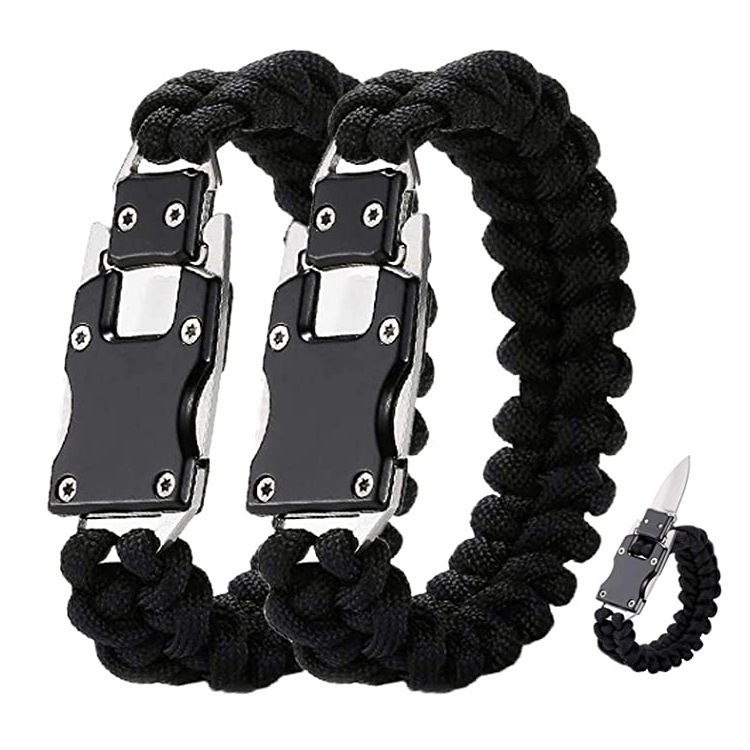 Stainless Steel Knife Buckle Umbrella Rope Bracelet Transformers Tactical Bracelet Seven-core Umbrella Rope Braided Outdoor Emergency Hand Rope