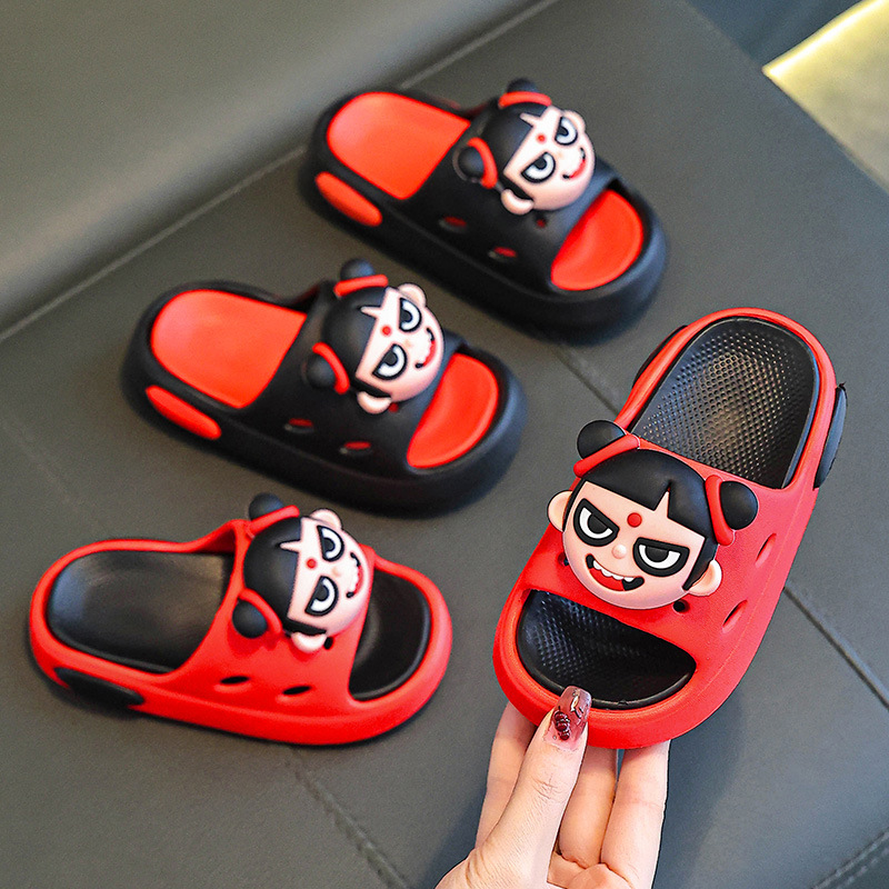 Nezha zapatillas para niños niño EVA niño niña baño de verano baño interior bebé hogar fondo suave antideslizante