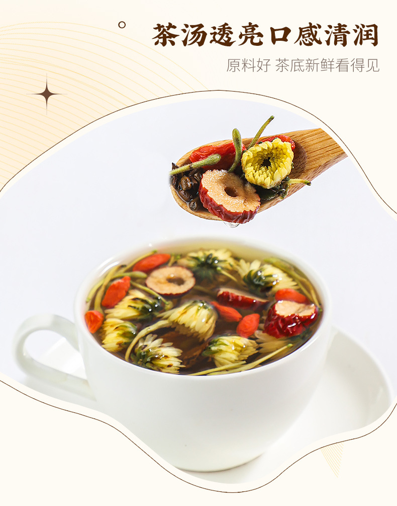 Tartary Buckwheat Herbal Tea Blend with Goji Rose Honeysuckle Lemon and Chrysanthemum 40g Freeze Dried Lemon Jar specifications