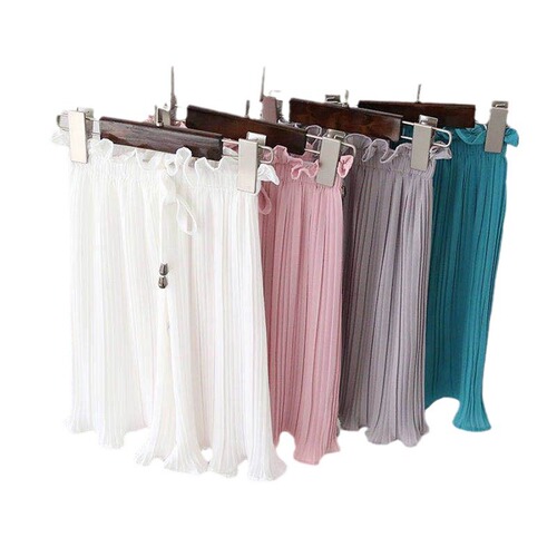 3 Girls Wide-Leg Pants Chiffon Children's Nine-Piece Mosquito-Proof Pants Little Girls Pants Summer Casual Pants for Older Children