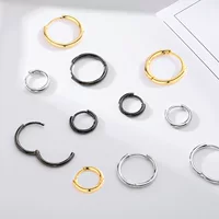 Серьги из стерлингового серебра 925 пробы, круглые серьги, мужские и женские маленькие серьги, Акри с черными серьгами, серьги из золота 18 карат