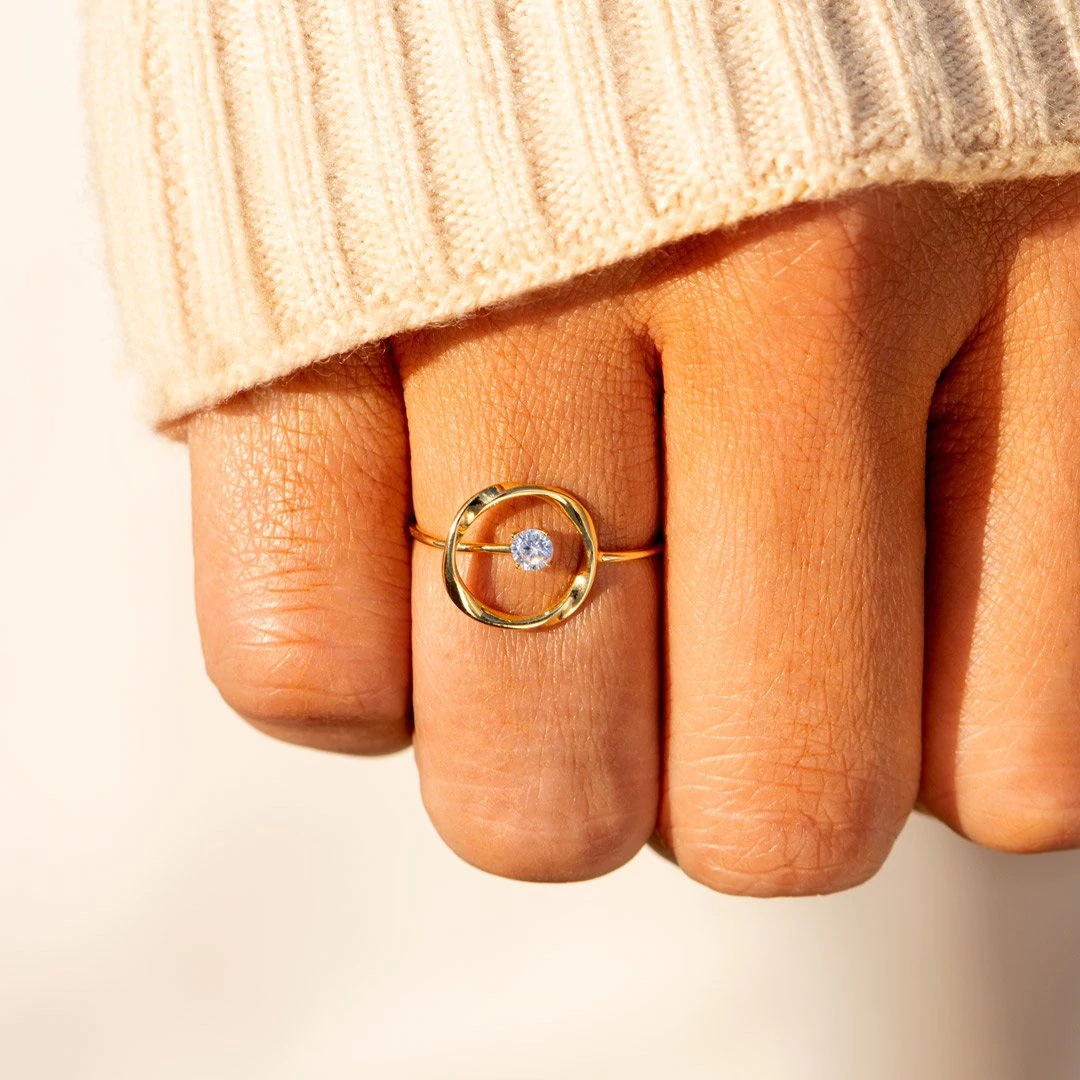 Daily Occasion 925 Sterling Silver Zircon Geometric Rings