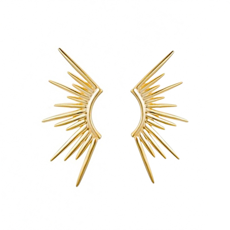 S925 Silver Needle Plated 18k Gold Simple Small Sun Earrings Personality Fashion Geometric Earrings display picture 1