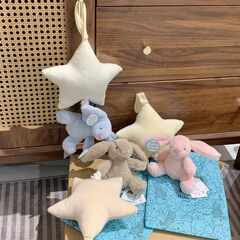 英国jellycat害羞兔子八音盒拉铃五星音乐盒挂件安抚毛绒玩偶送礼