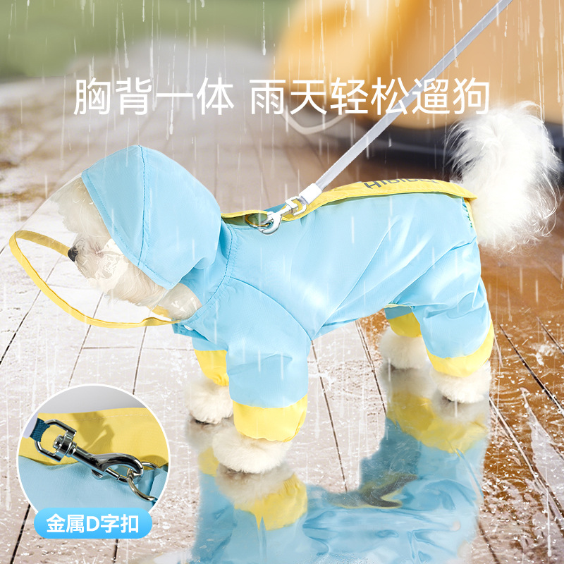 Impermeable para cachorros Impermeable de carga de color de contraste de tracción reflectante
