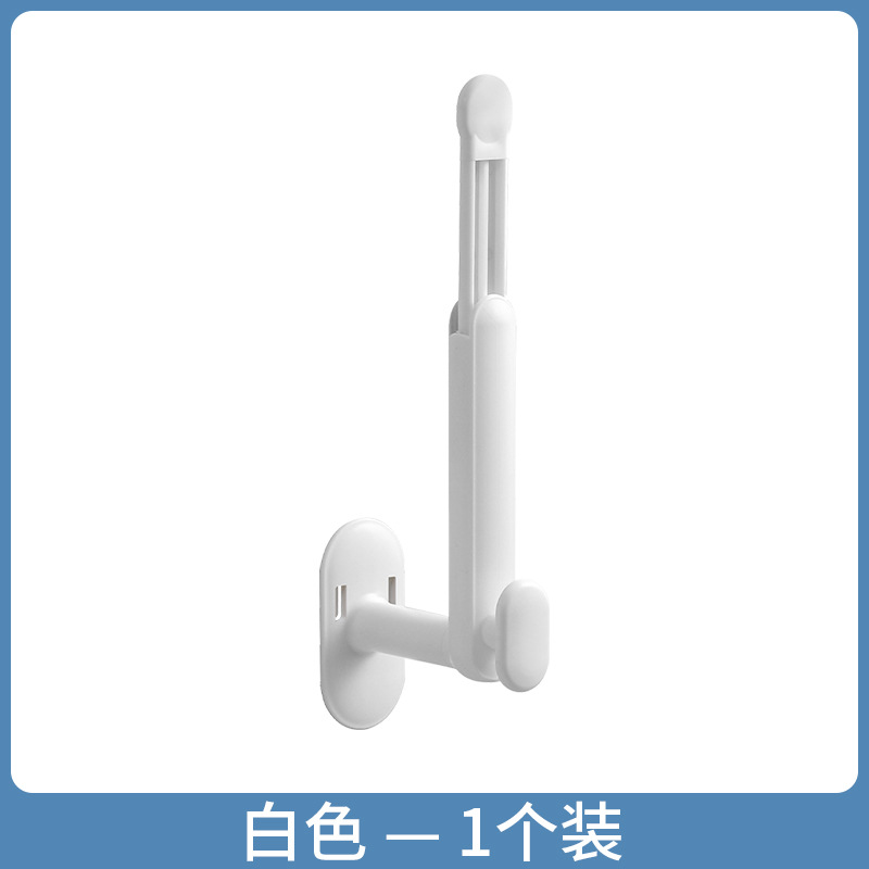 Retractable L-shaped Hook Strong Adhesive Punch-free Student Dormitory Bathroom Wall Hanging Long Strip Traceless Hook