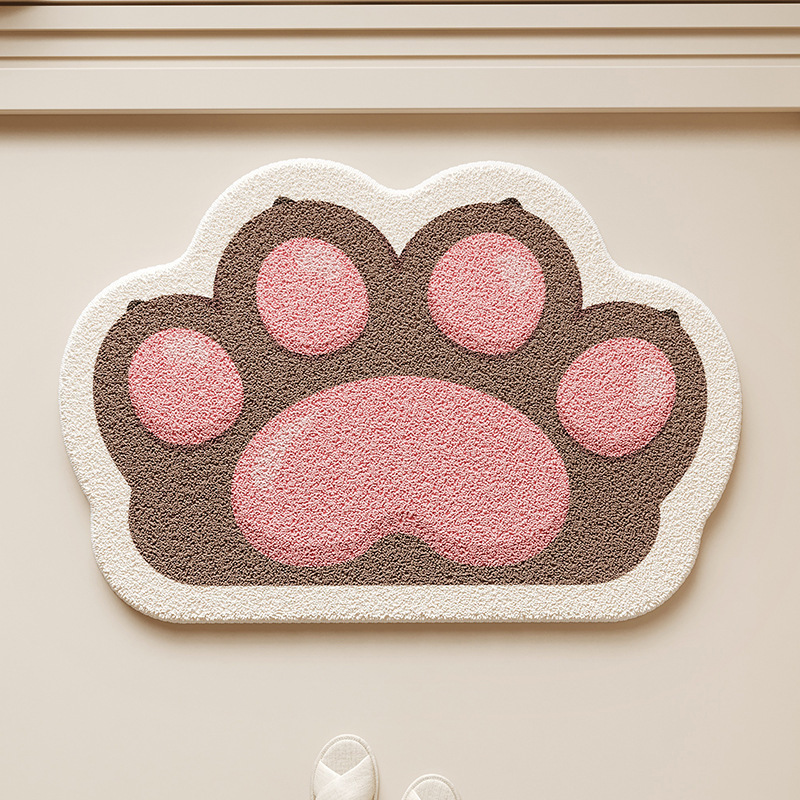 Cartoon Cat Imitation Cashmere Thickened Floor Mat Bathroom Water-Absorbent Non-Slip Easy to Clean Carpet Living Room Balcony Decorative Floor Mat