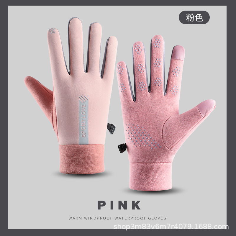 Guantes de gamuza de invierno de los hombres forrado de lana caliente a prueba de viento a prueba de frío antideslizante pareja guantes de pantalla táctil mujeres al por mayor