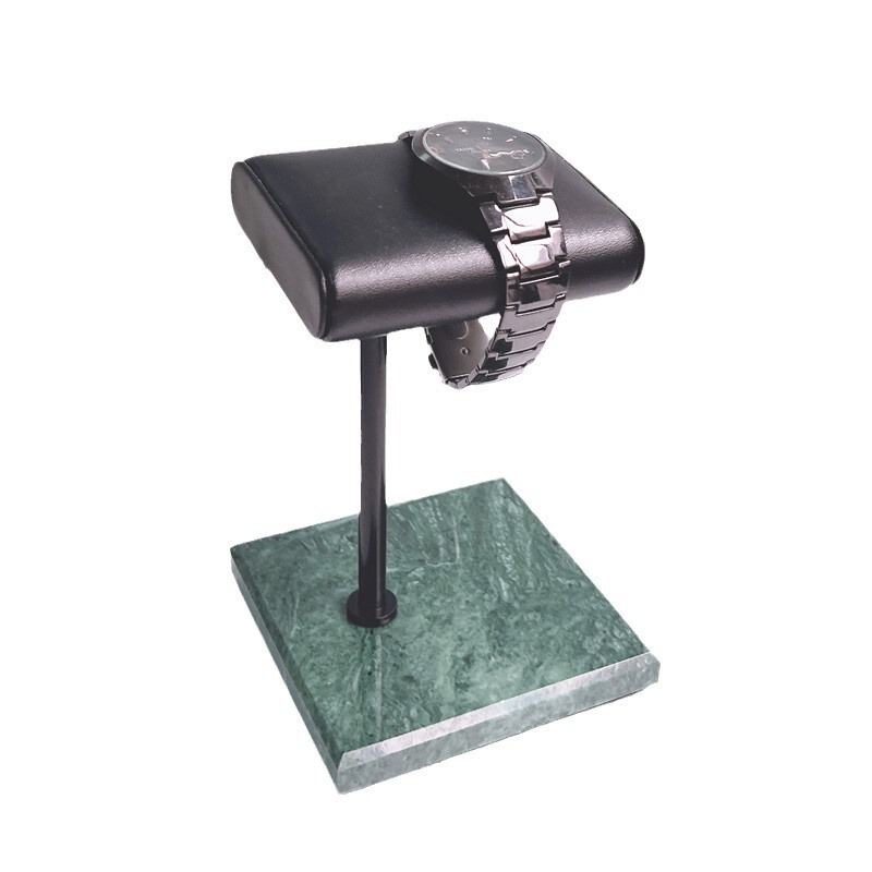 in stock Green Marble Bottom Watch Display Stand Watch Storage Rack with Black Pole Black Leather Watch Pillow in stock Green Marble Bottom Watch Display Stand Watch Storage Rack with Black Pole Black Leather Watch Pillow