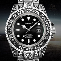 Ancient camel non-mechanical men's watch, vintage carved quartz watch, calendar watch, cross-border best-selling water ghost watch