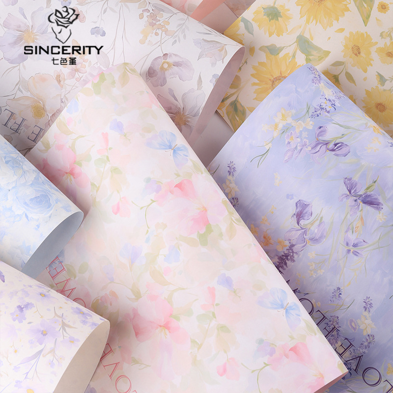 Papel de embalaje de jardín de flores Qisejin Mengyuan Embalaje de regalo hecho a mano de bricolaje Florería Florería Florería Papel de embalaje de flores