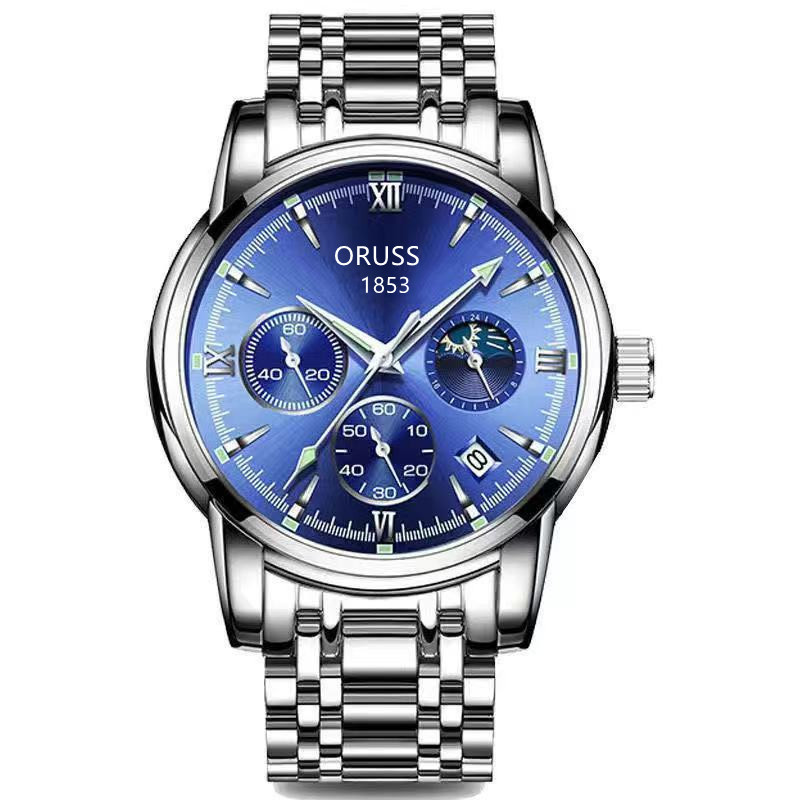 50g Weight Tempered Glass Mirror Material Steel Belt Strap Material Watch Classification Pointer Display Type Single Folding Buckle Buckle Style Round Dial Shape Business Occasion Quartz Movement Solid Color Pattern Men's Gender Business Style Business Solid Color Single Folding Buckle Quartz Men's Watches