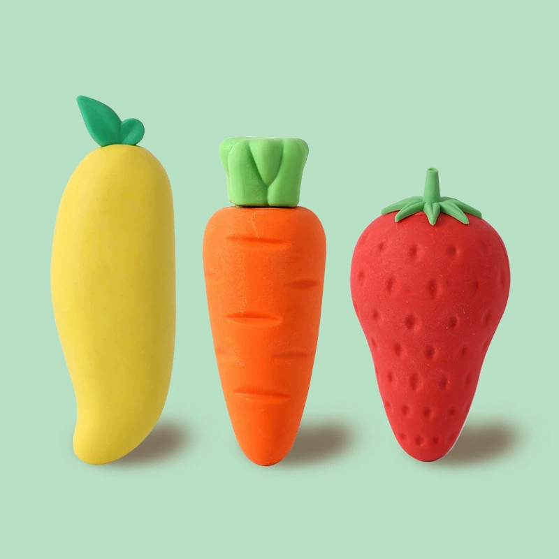 Гигантский фруктовый ластик для учеников начальной школы, ластик с морковью и клубникой, креативный дорогой мультяшный ластик