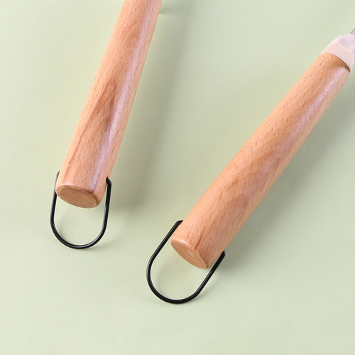 Kitchen special silicone spatula spoon, high-temperature resistant non-stick pan New Nordic silicone kitchenware hanging ring wooden handle kitchenware