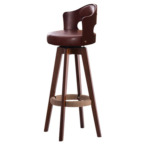 Bar chair solid wood rotating high stool home light luxury front desk cashier chair bar back chair modern simple
