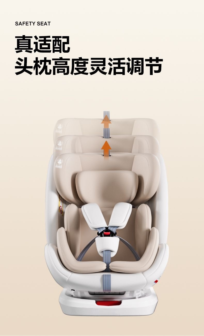 Child Car Seat for 0-12 Year Old Babies, Portable 360-Degree Rotating Seat That Can Recline