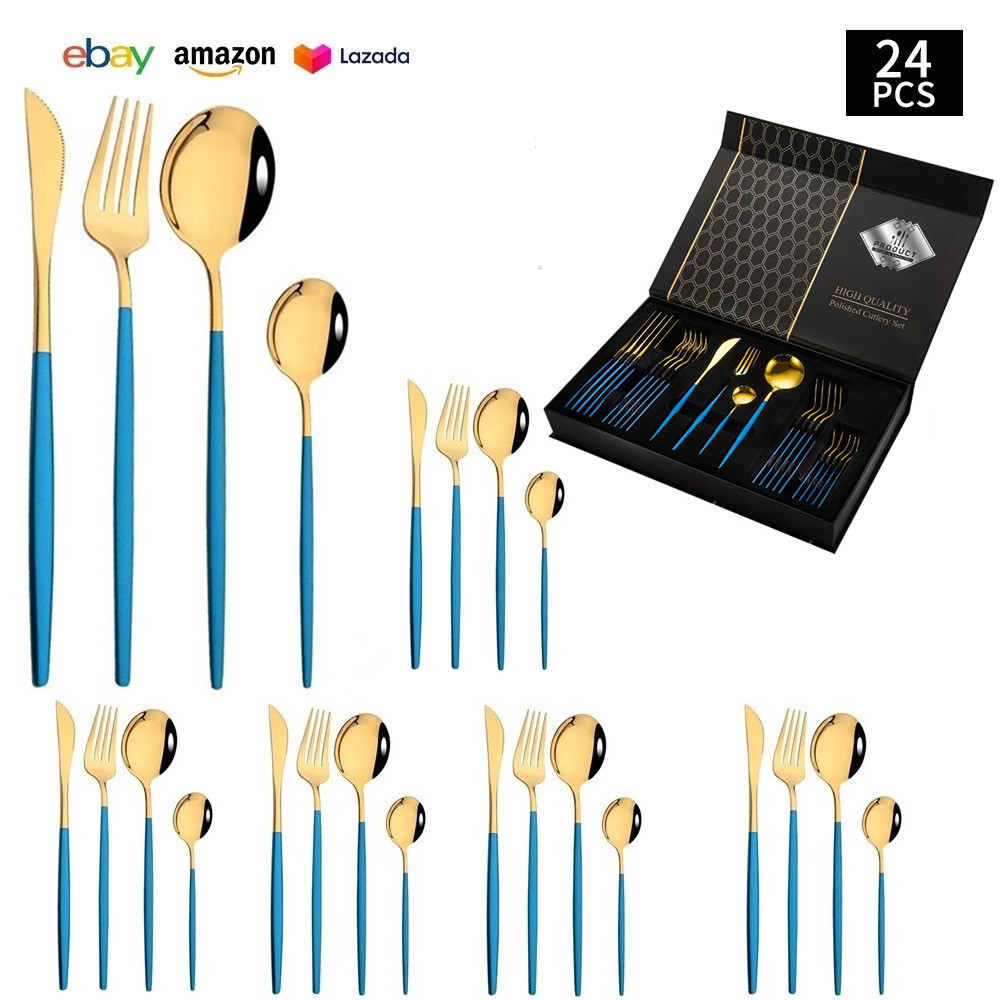 블루 골드 [24PCS] 대형 플립 박스 D