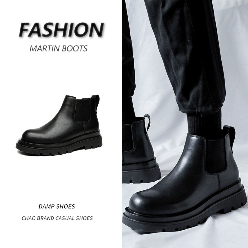 Мотоциклетные ботинки Knight на платформе в британском стиле 2023 осень-зима Новые молодежные модные кожаные ботинки челси на открытом воздухе