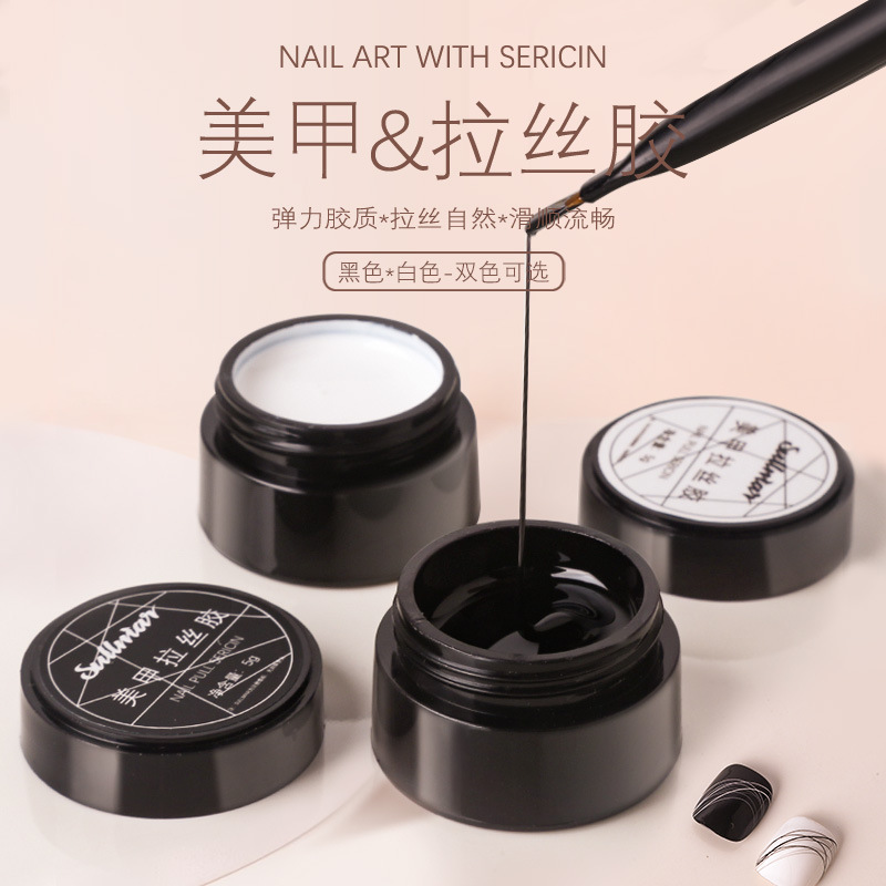 Nail Art Phototherapy Glue Elastic No-Washable Drawing Glue Silk Color Painting Glue Flower Drawing Nail Glue Creative Spider Glue 5g