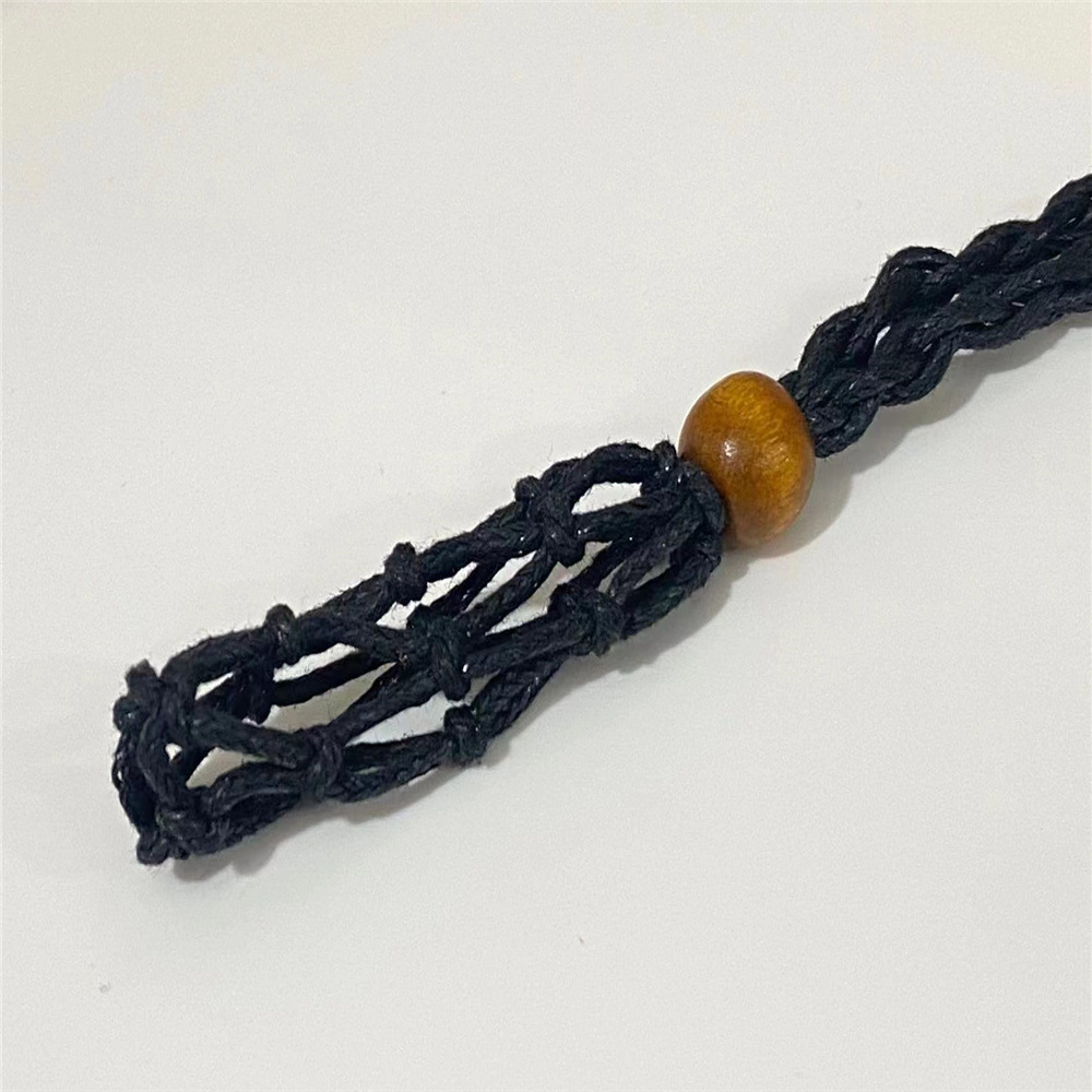 Transfronterizo de piedra natural bolsillo de red trenzado colgante ajustable bolsillo de red retráctil mano trenzada red soporte cuerda retro