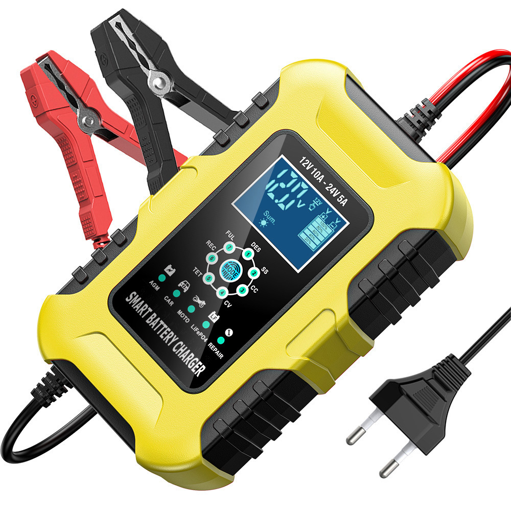 12V10A 24V5A 铁锂GEL铅酸AGM LiFePo4摩托车汽车电瓶智能充电器