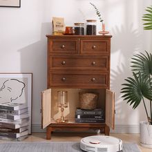 斗柜美式实木复古柜子收纳储物柜带门客厅五斗柜卧室靠墙边柜橱柜