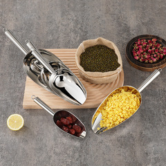 Thickened stainless steel ice shovel, flour shovel, dry food grain green bean shovel, feed shovel, sugar shovel, french fries shovel, tea shovel, multi-purpose shovel