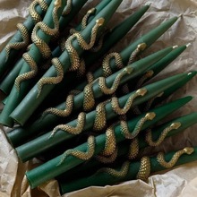 长圆柱蛇形硅胶模具香薰蜡烛模工艺品石膏摆件装饰模具D862