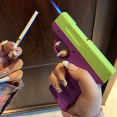 【一件代發】新款創意蘿蔔槍打火機防風充氣直衝個性煙盒一體蘿蔔