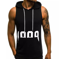 アマゾンの新型男性用袖なし印字1998ガーディアン欧米の男性用フード付きtシャツ