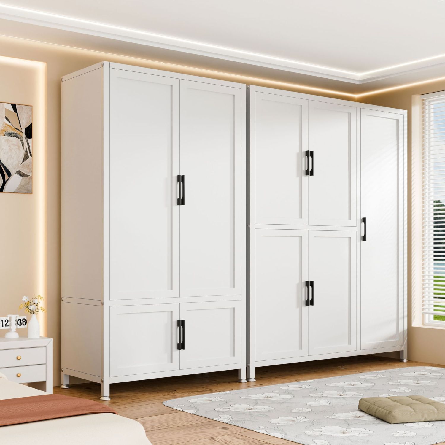 Adult Wardrobe Bedroom Home Modern Thickened Iron Storage Cabinet Rental Room Simple Children's Baby Wardrobe