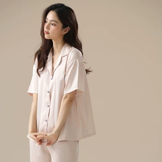 新款冰丝凉感睡衣女春夏薄款时尚纯色短裤短袖可外穿家居服套装女