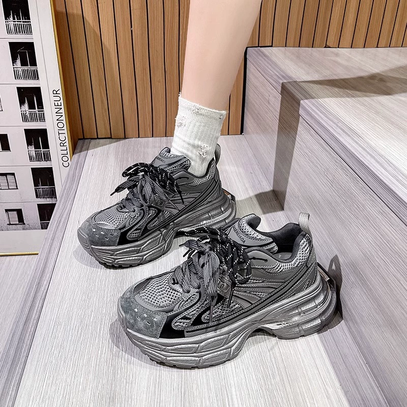 High two-color universal shoelaces platform, breathable shoes, for teenagers