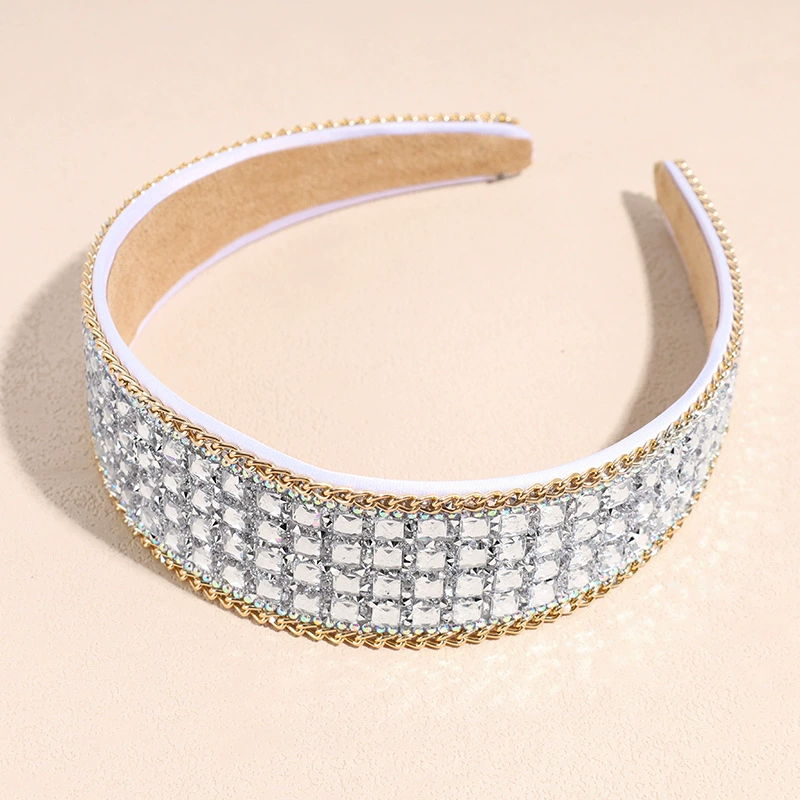 Trend non-slip headband, fashionable hair accessory for face washing, European style, internet celebrity, diamond encrusted