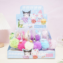923新款三丽鸥滑雪竞速赛毛球挂件笔创意卡通可爱毛绒公仔中性笔