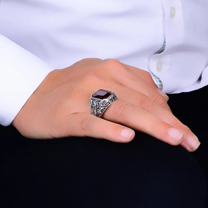 Street Occasion Alloy Material Hip-hop Retro Geometric Alloy Plating Inlay Zircon Men's Rings