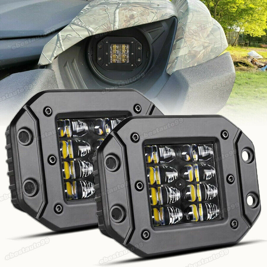 Auto LED Spotlight 24W 6D cuadrado de alto brillo LED lámpara auxiliar barra delantera lámpara de trabajo al aire libre modificación fuera de carretera