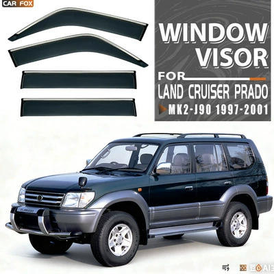 Rain shield – Window Visor - standard-packing-without-logo-prado-fj90-mk2-j90-1997-2001-pc-with-bright-strip-rain-shield