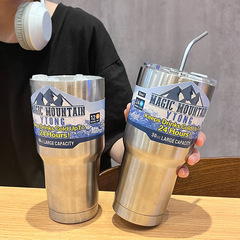 Bing Ba Cup Food-Grade Car Cup Portable Cup Dual-Use Summer Coffee Cup Stainless Steel Insulated Cup