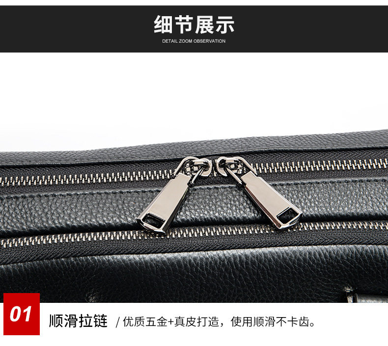 Túi xách công sở nam da bò thật Marante dạng ngang đựng máy tính 15,6 inch — 9006 một lớp màu đen (14 inch), G9963 đen hai lớp (15,6 inch), Màu đen, 5059 đen hai lớp (17 inch) chi tiết 20