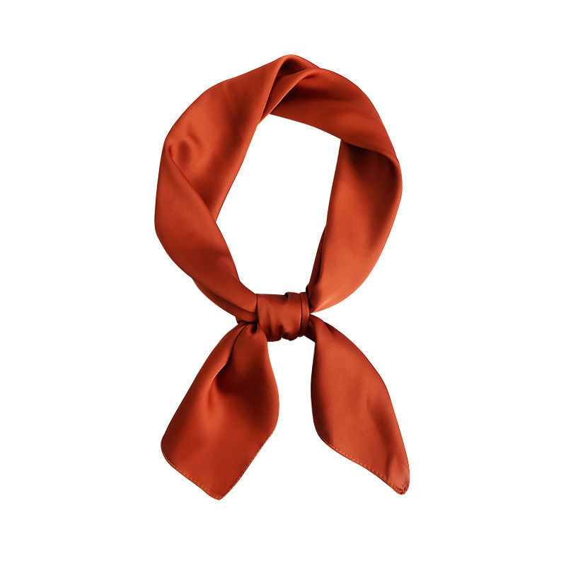 Coreana color sólido bufandas cuadradas de mujer simple verano bufandas de seda delgadas ligeras de primavera y otoño bufandas decoración del cuello