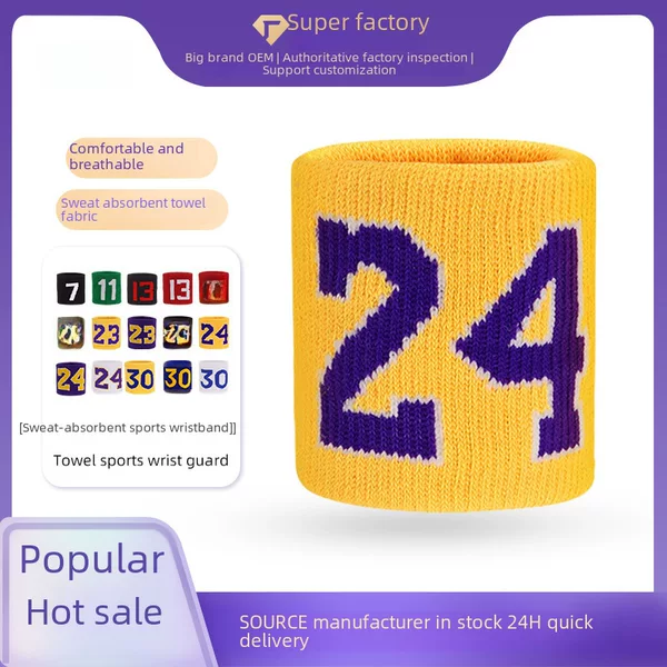 Digital sports wristband tennis wristband sweat-absorbent key body wristband outdoor running booster wrist protector wholesale