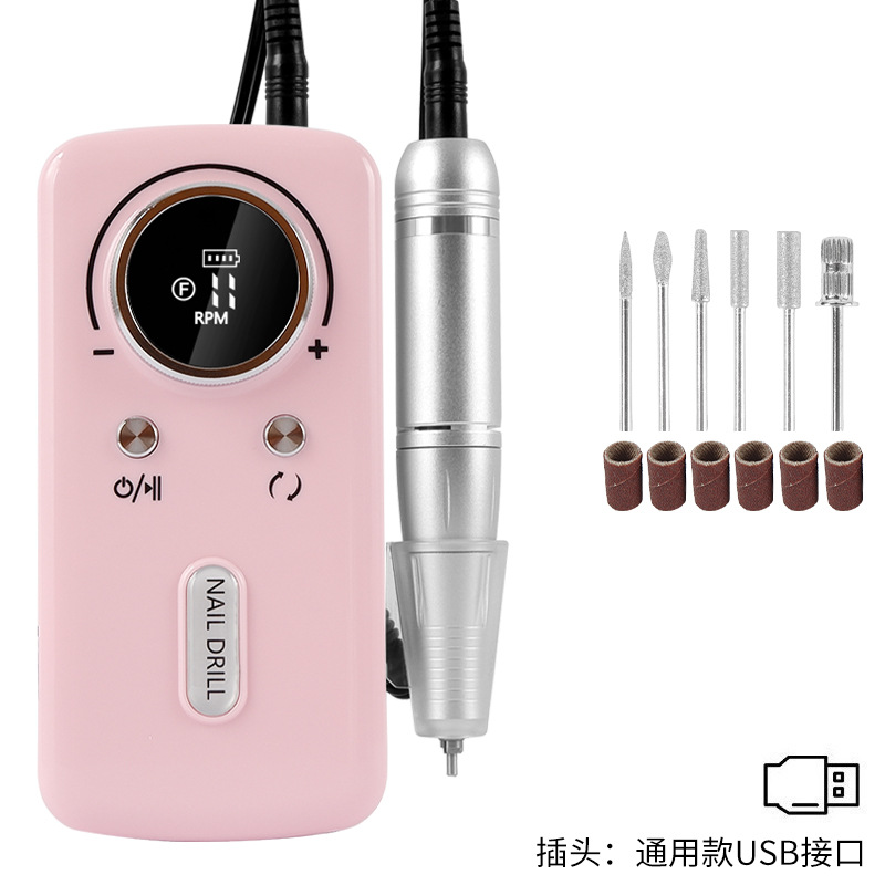 Removedor de esmalte de uñas transfronterizo V5, pulidora recargable portátil, herramienta de manicura profesional, máquina pulidora de uñas.