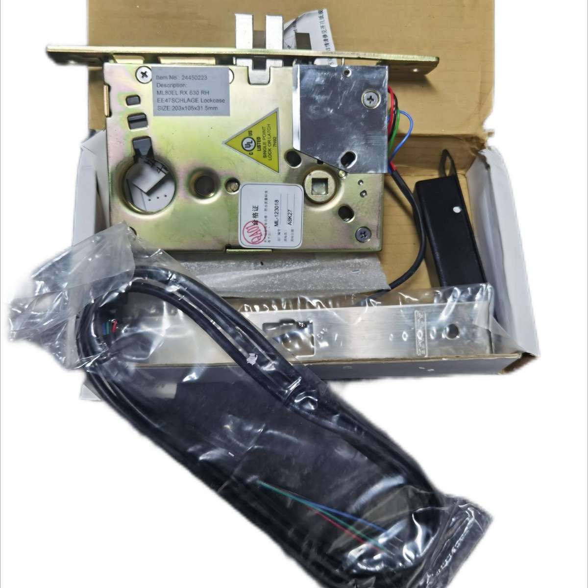 安朗杰【美标】机电一体锁SCHLAGE M82PES LX 511B 630