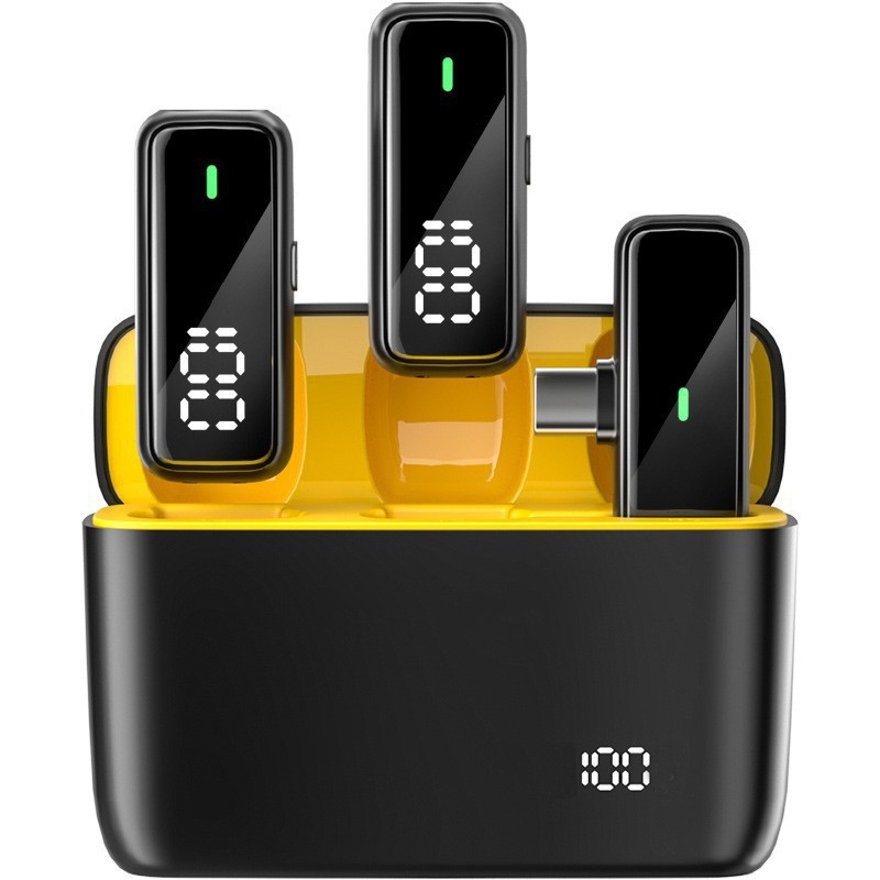 Cross-Mirror K6Pro Digital Display Wireless Lavalier Microphone One-To-Two with Charging Compartment Network Live Broadcast Radio Noise Reduction